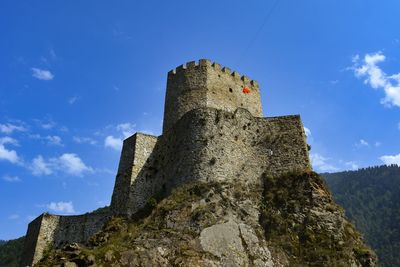 Low angle view of fort against sky