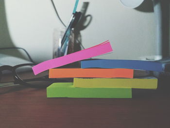 Close-up of multi colored paper