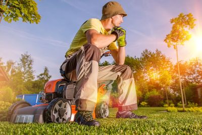 Low angle view of gardener