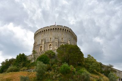 Low angle view of historic building against sky