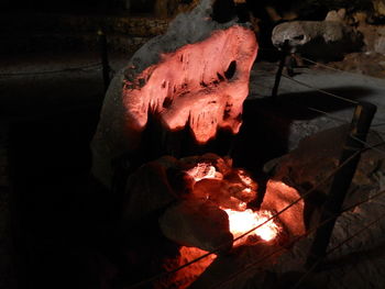 View of fire in dark