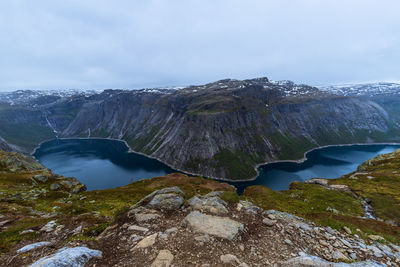 Scenic view of mountains against sky