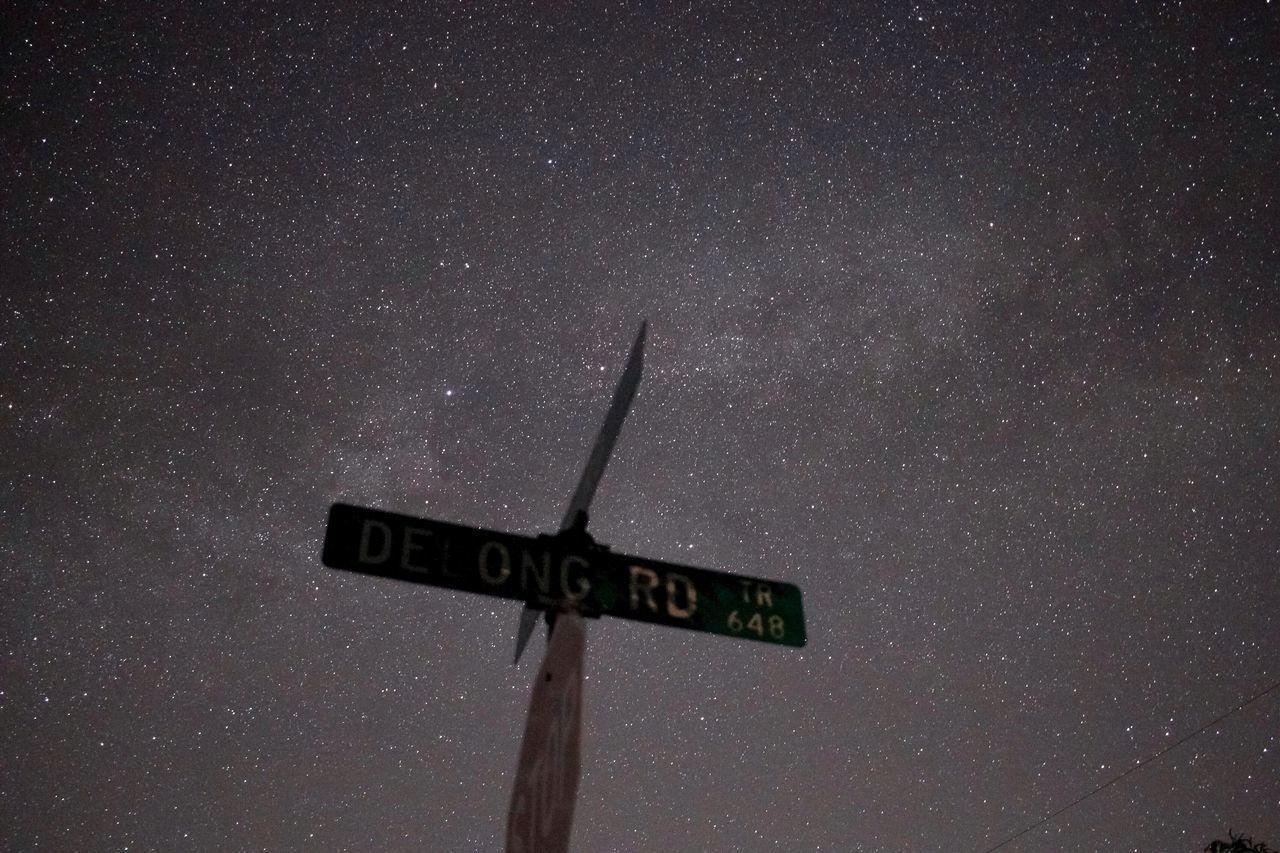 LOW ANGLE VIEW OF ROAD SIGNS AGAINST SKY