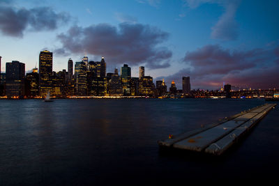 City lit up at night