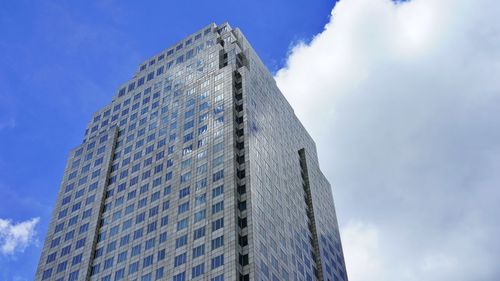 Low angle view of modern building against sky