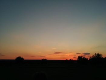 Silhouette landscape at sunset