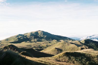 Scenic view of mountains against sky