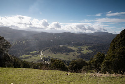 Scenic view of mountains against sky