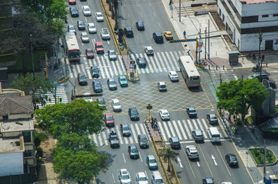 High angle view of city street