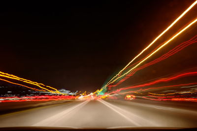 Traffic on road at night