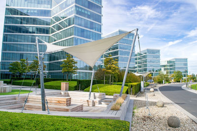 Modern building against sky in city