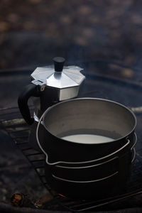 Camping cooking outdoors