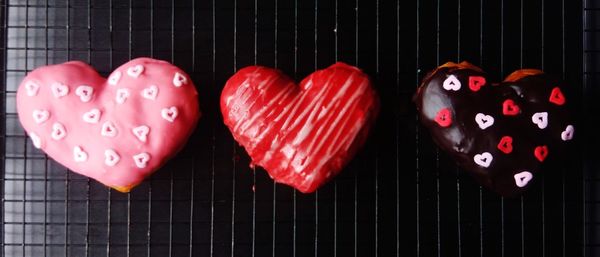 Close-up of heart shape cake