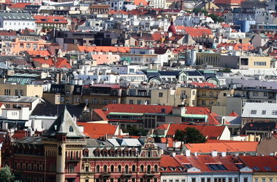 High angle view of townscape