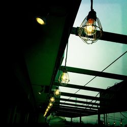 Low angle view of illuminated building