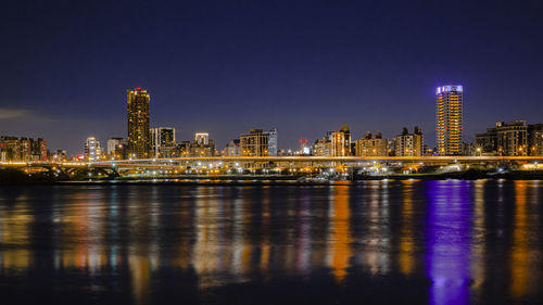Illuminated city at night