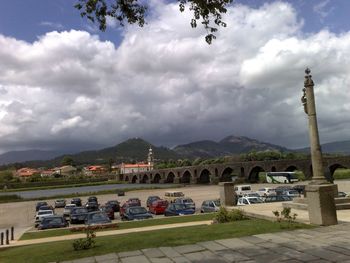 Cloudy sky over mountains