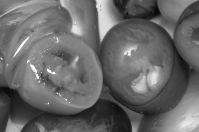 High angle view of fruits in bowl