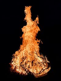 Close-up of fire against black background