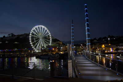 Torquay harbour bridge at night