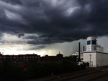 Storm clouds over city