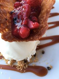 Close-up of ice cream in plate