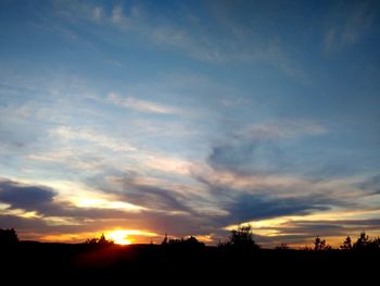 Scenic view of silhouette landscape against sky during sunset