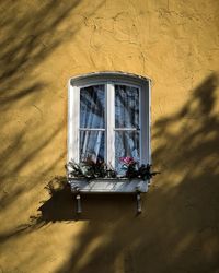Low angle view of window on building