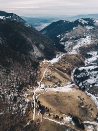 Scenic view of mountains against sky