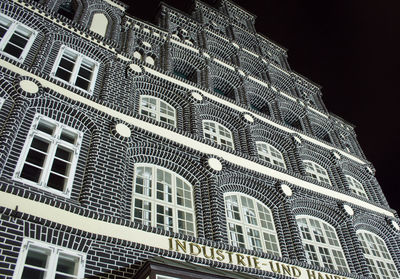 Low angle view of building at night