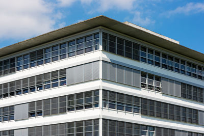 Low angle view of modern building against sky