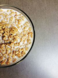 High angle view of breakfast in bowl on table