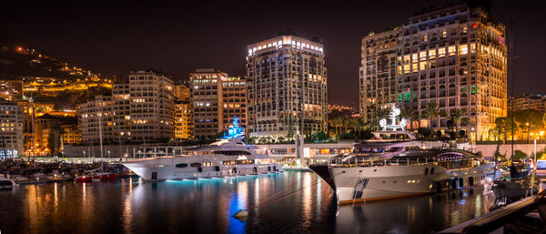 Illuminated city at night