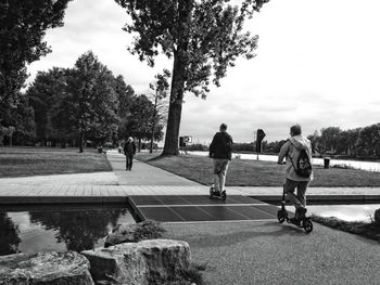 People walking on footpath