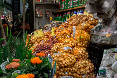 Vegetables for sale in market