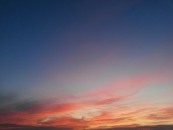 Low angle view of sky at sunset