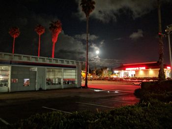 Road in city at night
