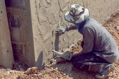 Man working at construction site