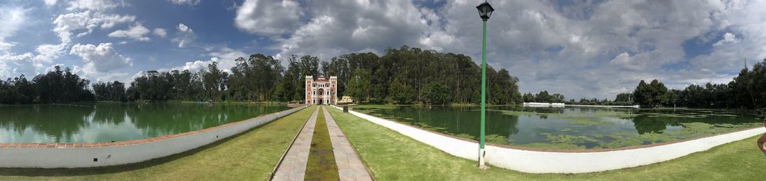 Panoramic view of lake against sky