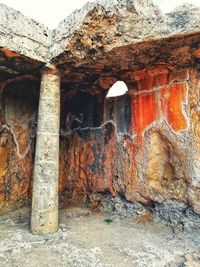 Weathered wall of old building