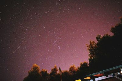 Low angle view of star field against star field