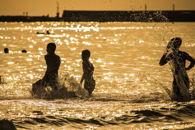 People at sea shore