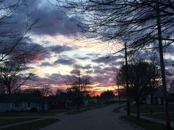 Empty road at sunset