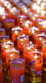 Full frame shot of illuminated lanterns