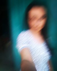 Blurred motion of woman