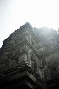 Low angle view of old building against clear sky