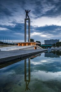 Reflection of building on water