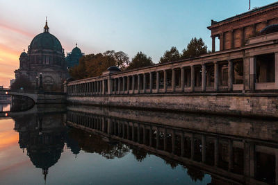 Reflection of building on water