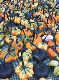 High angle view of orange fruits for sale in market