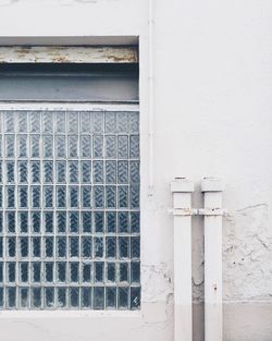 Close-up of white door